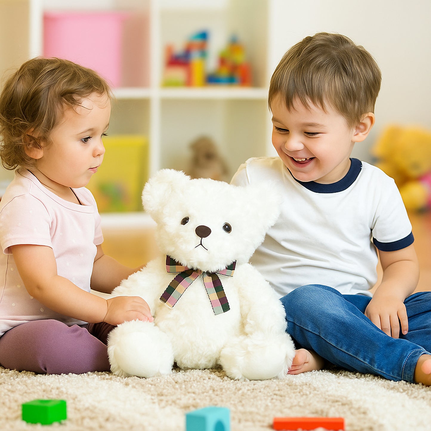 Adorable White Plush Bear