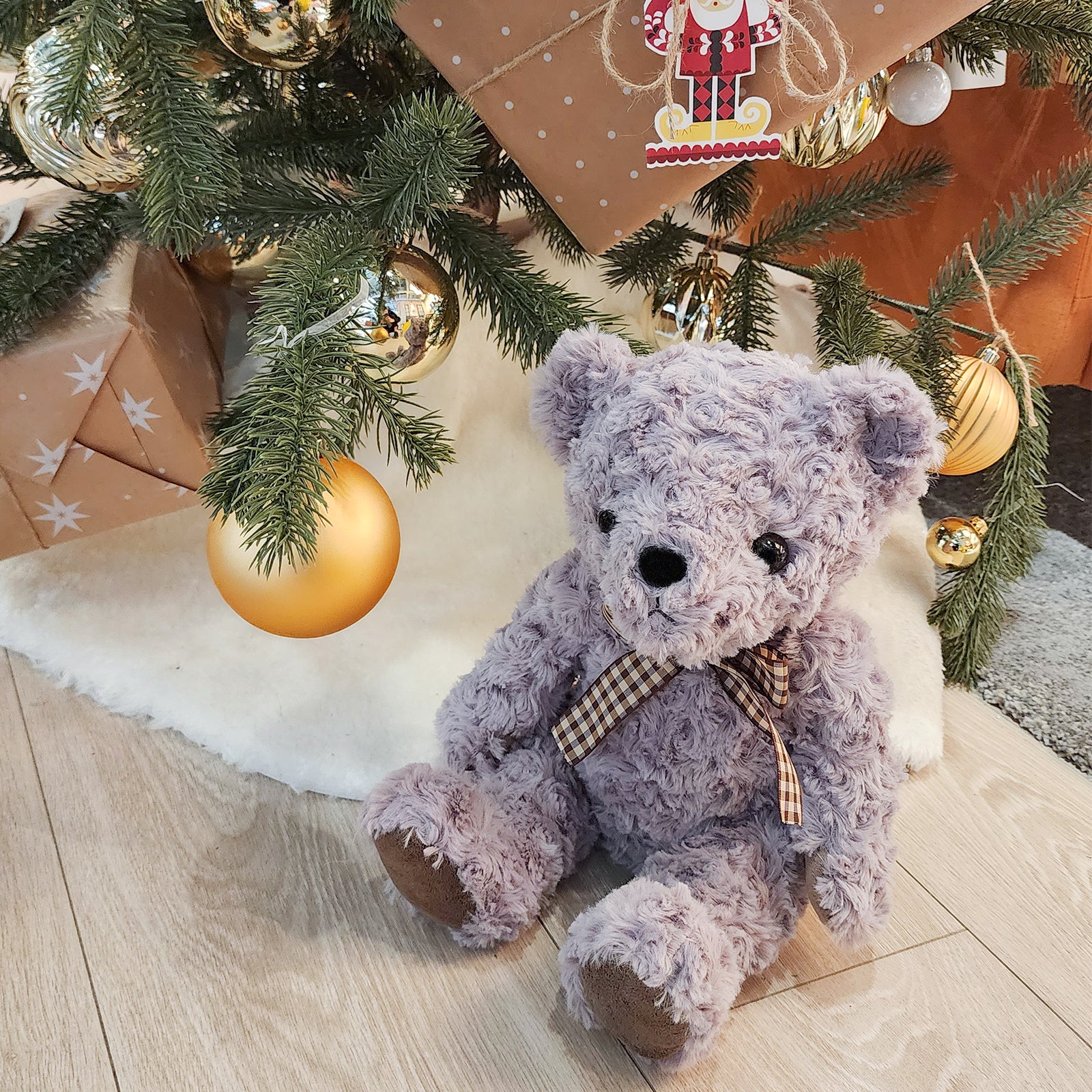 Adorable Grey Plush Bear